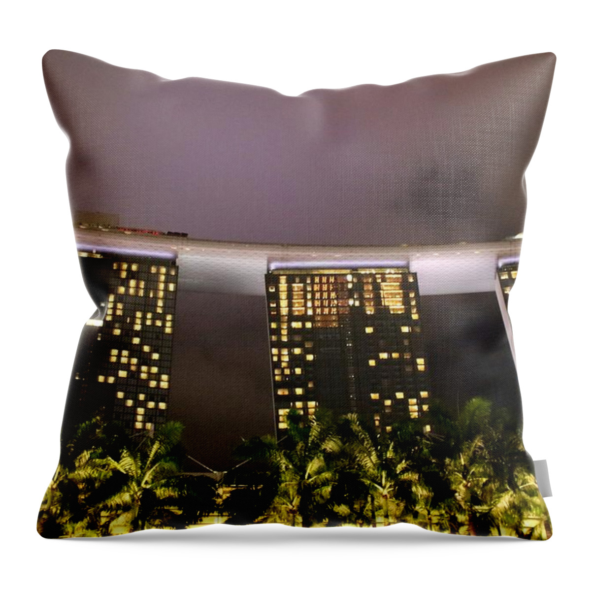 Singapore Throw Pillow featuring the photograph Marina Bay Sands by Diane Height