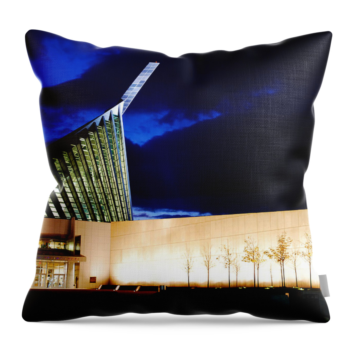 National Throw Pillow featuring the photograph Marine Corp Museum by James Kirkikis