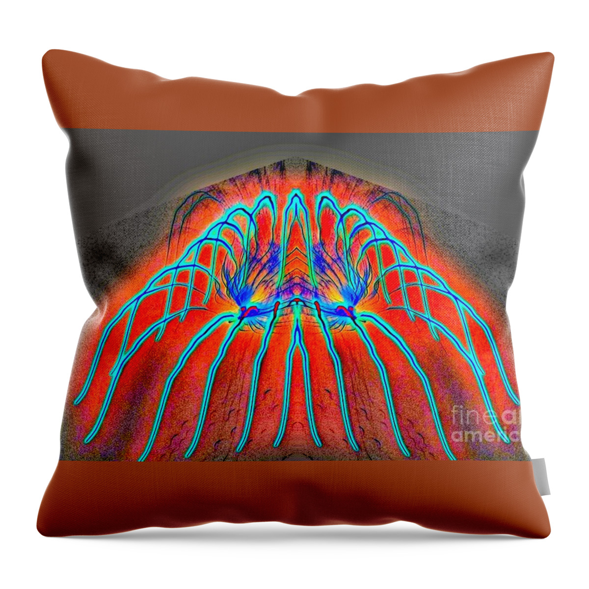 Surreal Art Throw Pillow featuring the photograph Marine Fire. Exclusive Original stock Surreal and Abstract Pho by Geoff Childs
