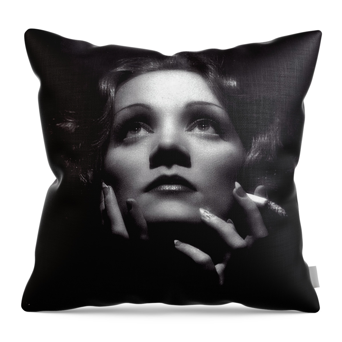 Marlene Dietrich Throw Pillow featuring the photograph Marlene Dietrich Art by Doc Braham