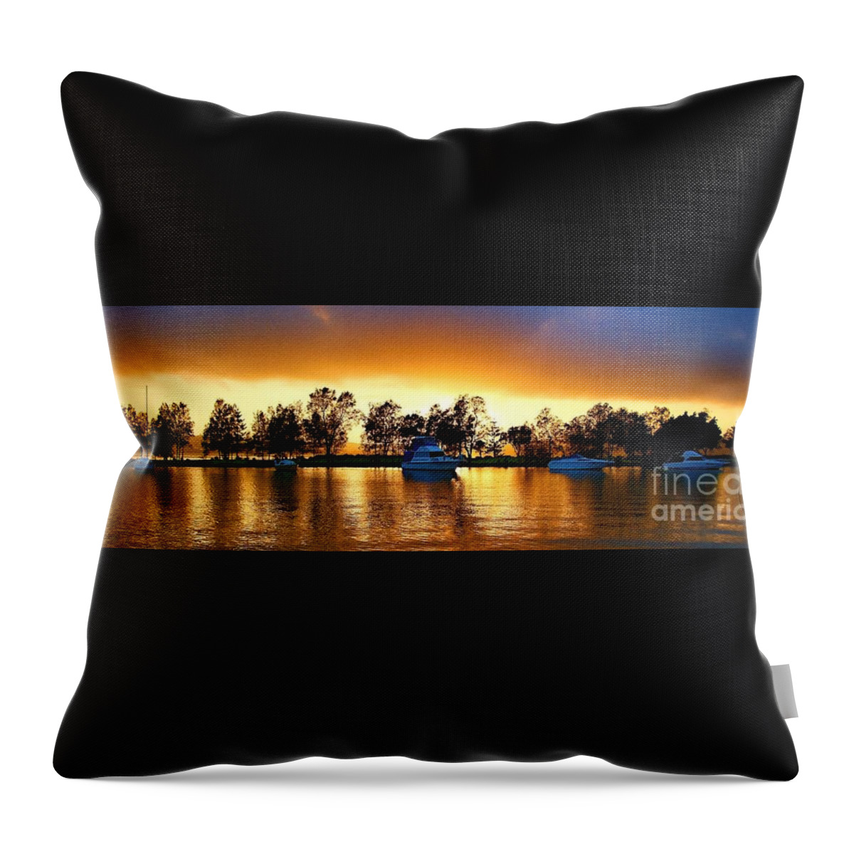 Sunrise Throw Pillow featuring the photograph Marmong Point Sunrise. Original exclusive photo art. by Geoff Childs