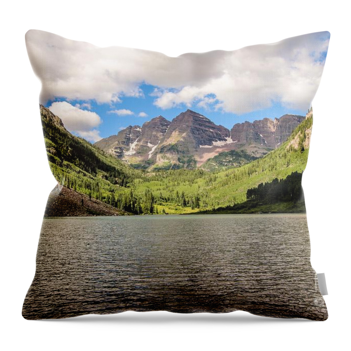 Maroon Bells Throw Pillow featuring the photograph Maroon Bells Image Three by Veronica Batterson
