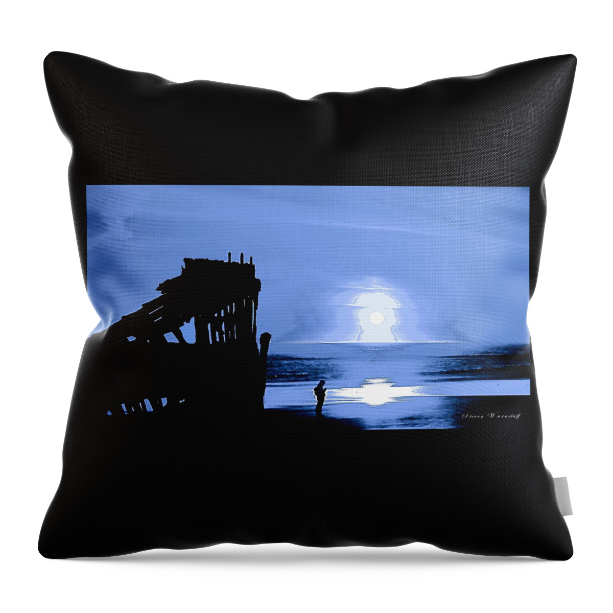 Oregon Throw Pillow featuring the photograph Marooned by Steve Warnstaff