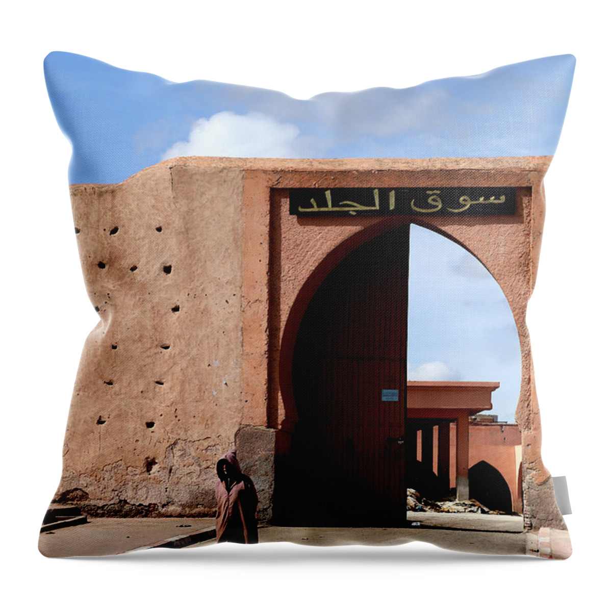 Marrakech Throw Pillow featuring the photograph Marrakech 1 by Andrew Fare