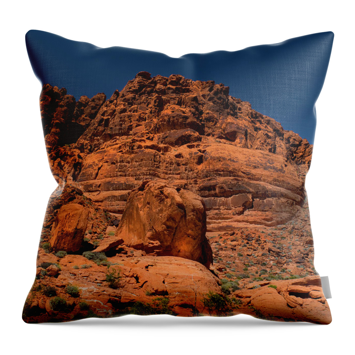 Landscape Throw Pillow featuring the photograph Martian Landscape Valley Of Fire by Frank Wilson