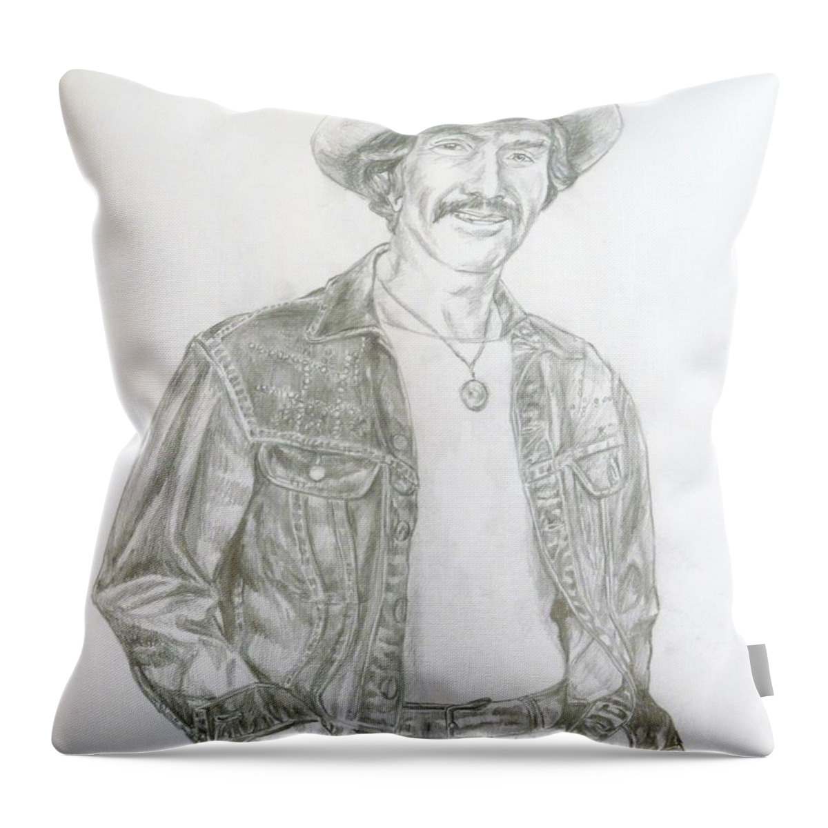 Marty Robbins Throw Pillow featuring the painting Marty Robbins by Bryan Bustard