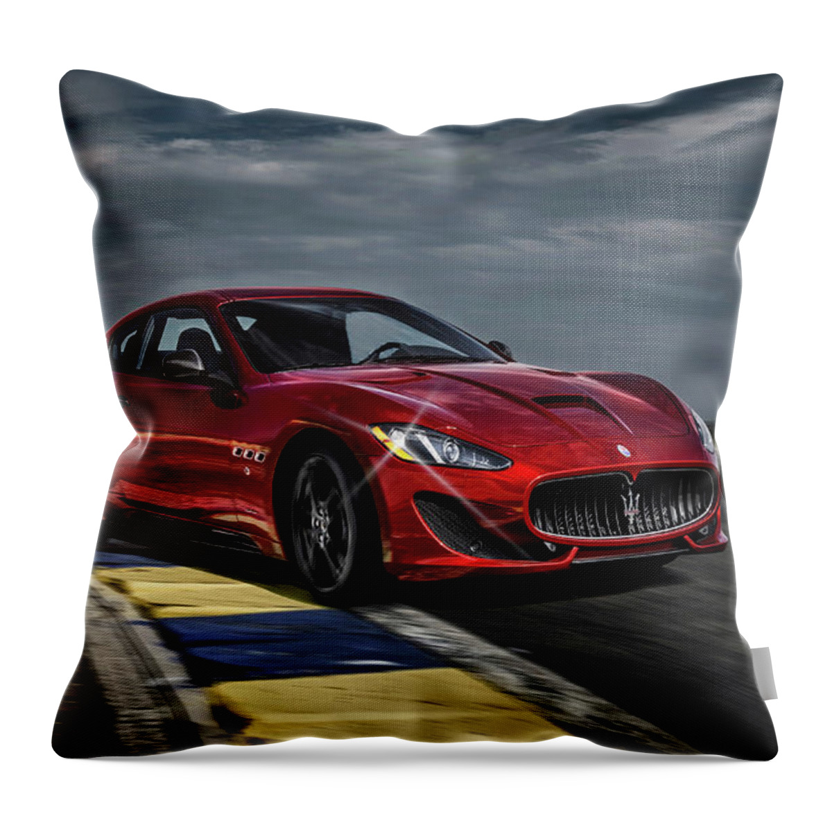 Maserati Throw Pillow featuring the photograph Maserati Gran Turismo G T Sport by Movie Poster Prints