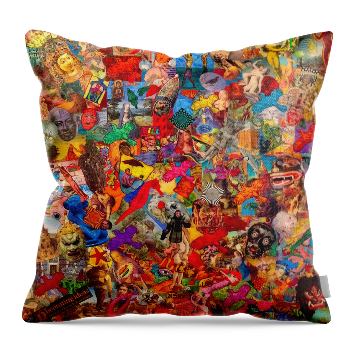 Throw Pillow featuring the digital art Masks by Steve Fields