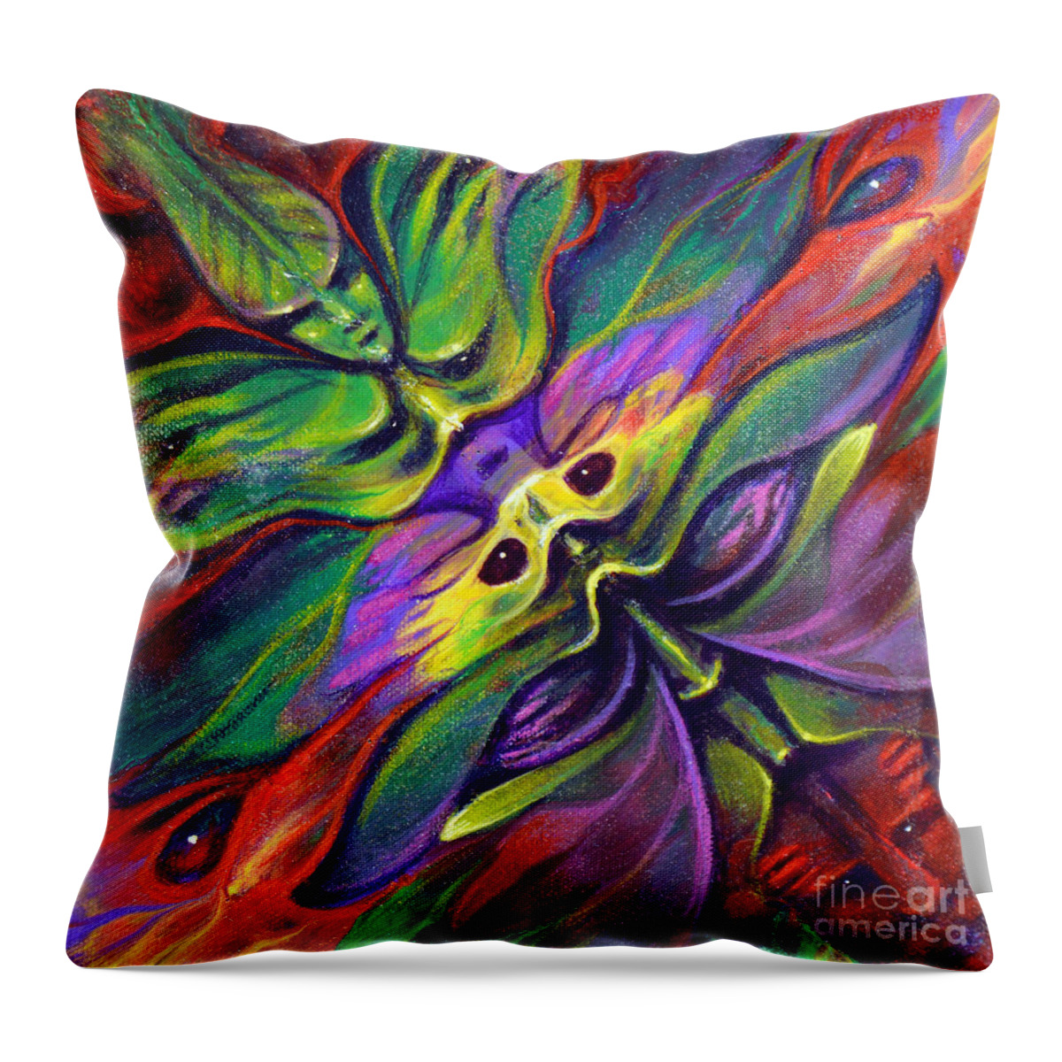 Rorshach Throw Pillow featuring the painting Masqparade 7 by Ricardo Chavez-Mendez