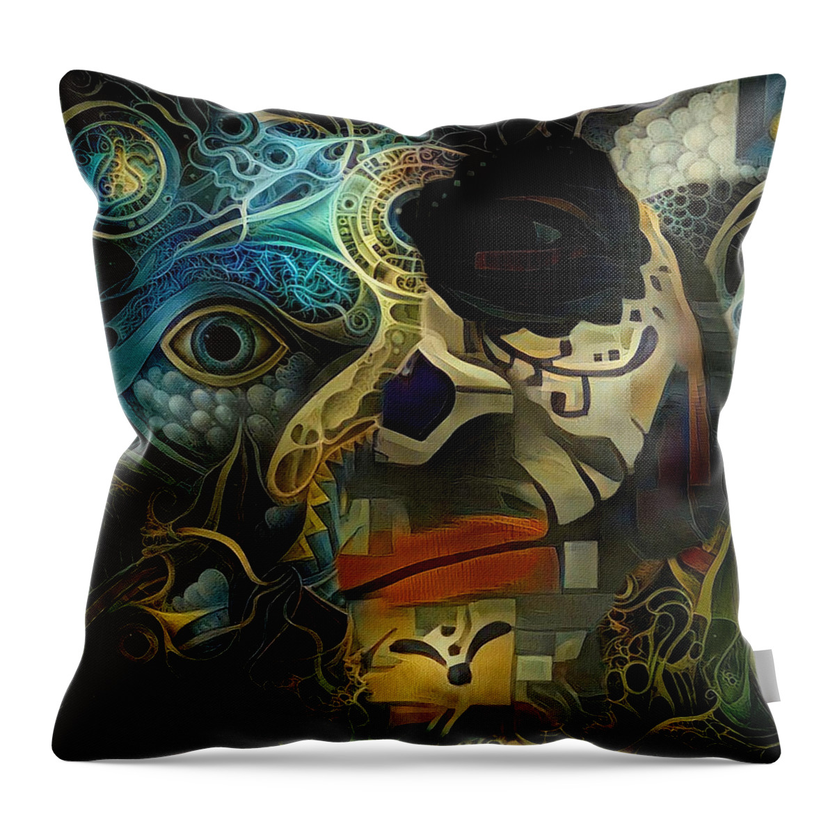 Painting Throw Pillow featuring the digital art Masquerade by Bruce Rolff
