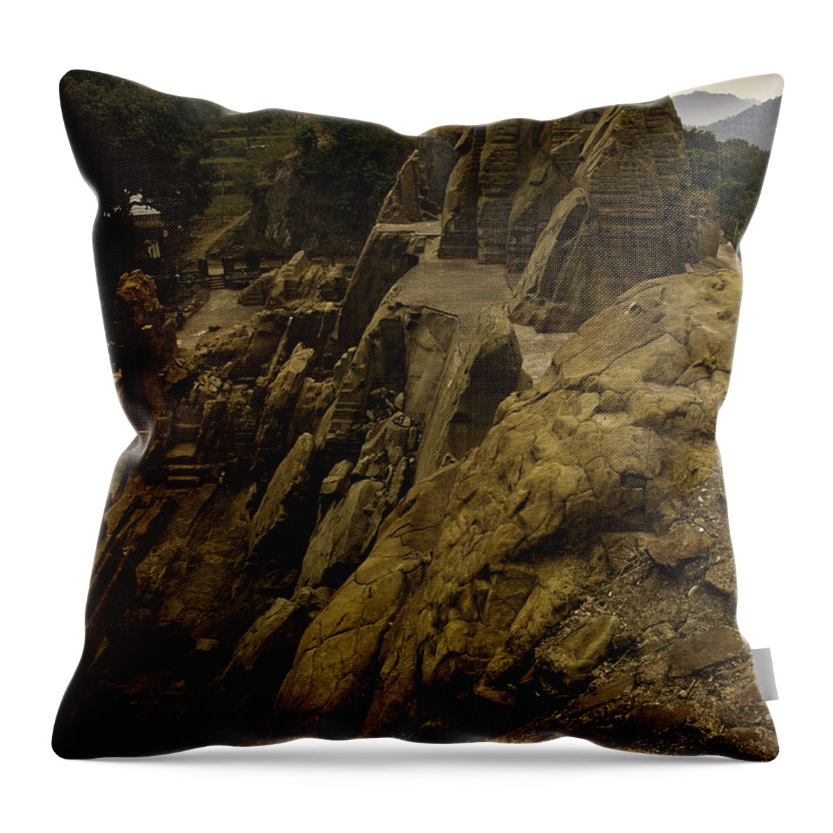 Masroor Throw Pillow featuring the photograph Masroor Temple by Rajiv Chopra