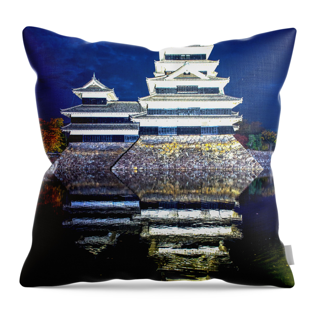Matsumoto Castle Throw Pillow featuring the photograph Matsumoto Castle by Hisao Mogi
