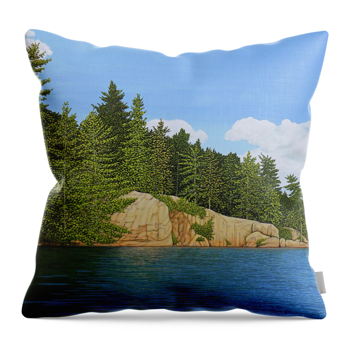 Muskoka Throw Pillow featuring the painting Matthew's Paddle by Kenneth M Kirsch