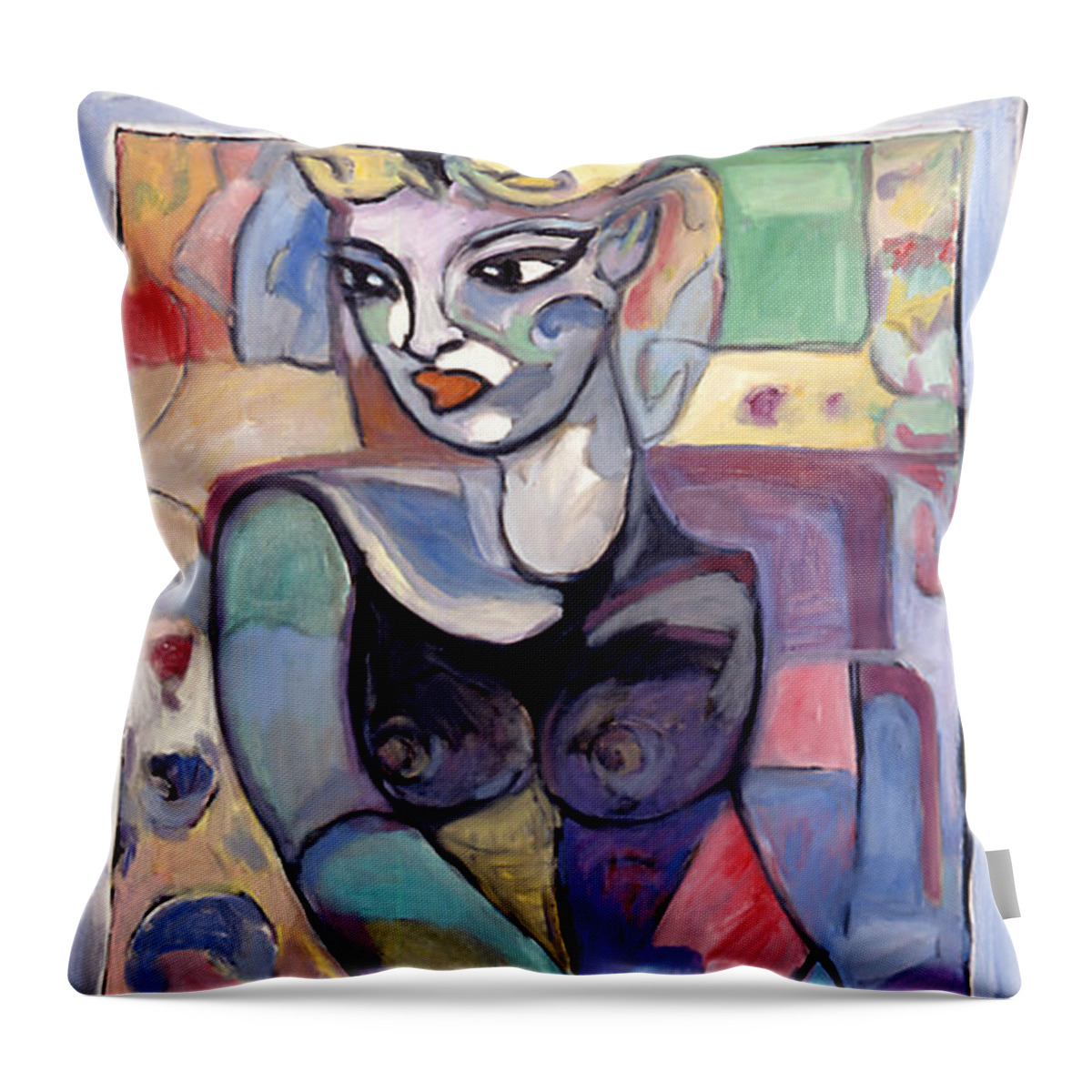 Matisse Throw Pillow featuring the painting Matty by Mykul Anjelo
