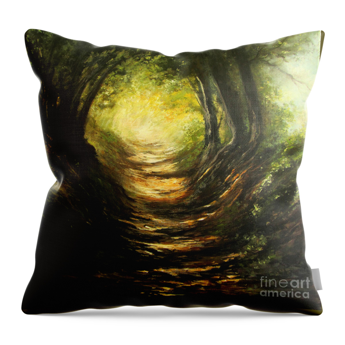 Landscape Throw Pillow featuring the painting May Your Light Always Shine by Valerie Travers