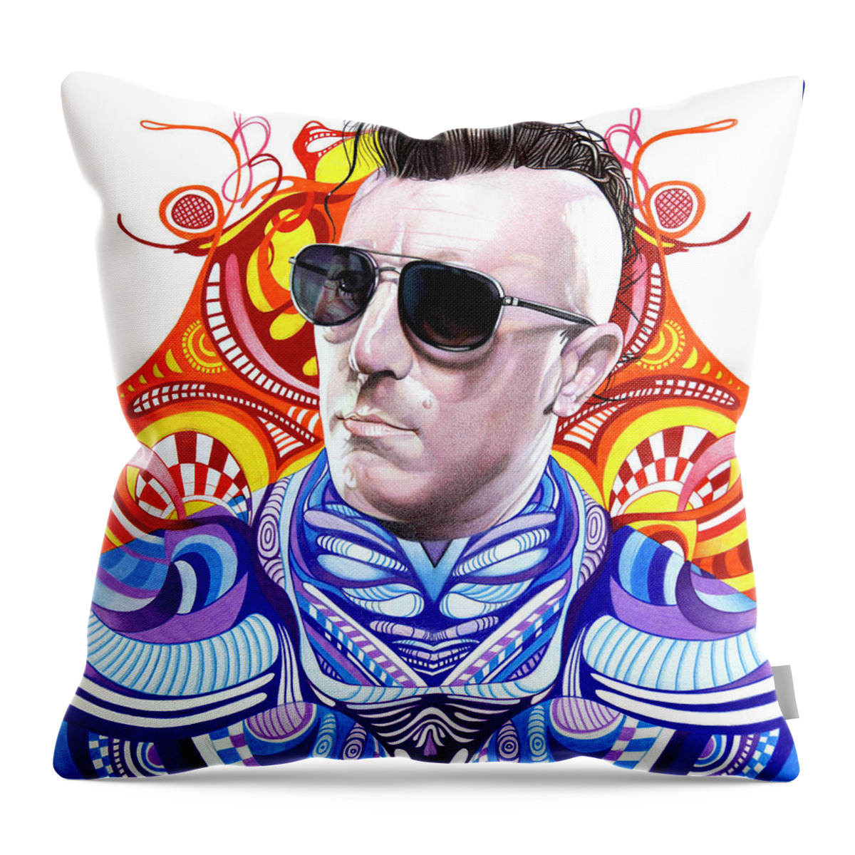 Maynard James Keenan Throw Pillow featuring the drawing Maynard James Keenan by Joshua Morton