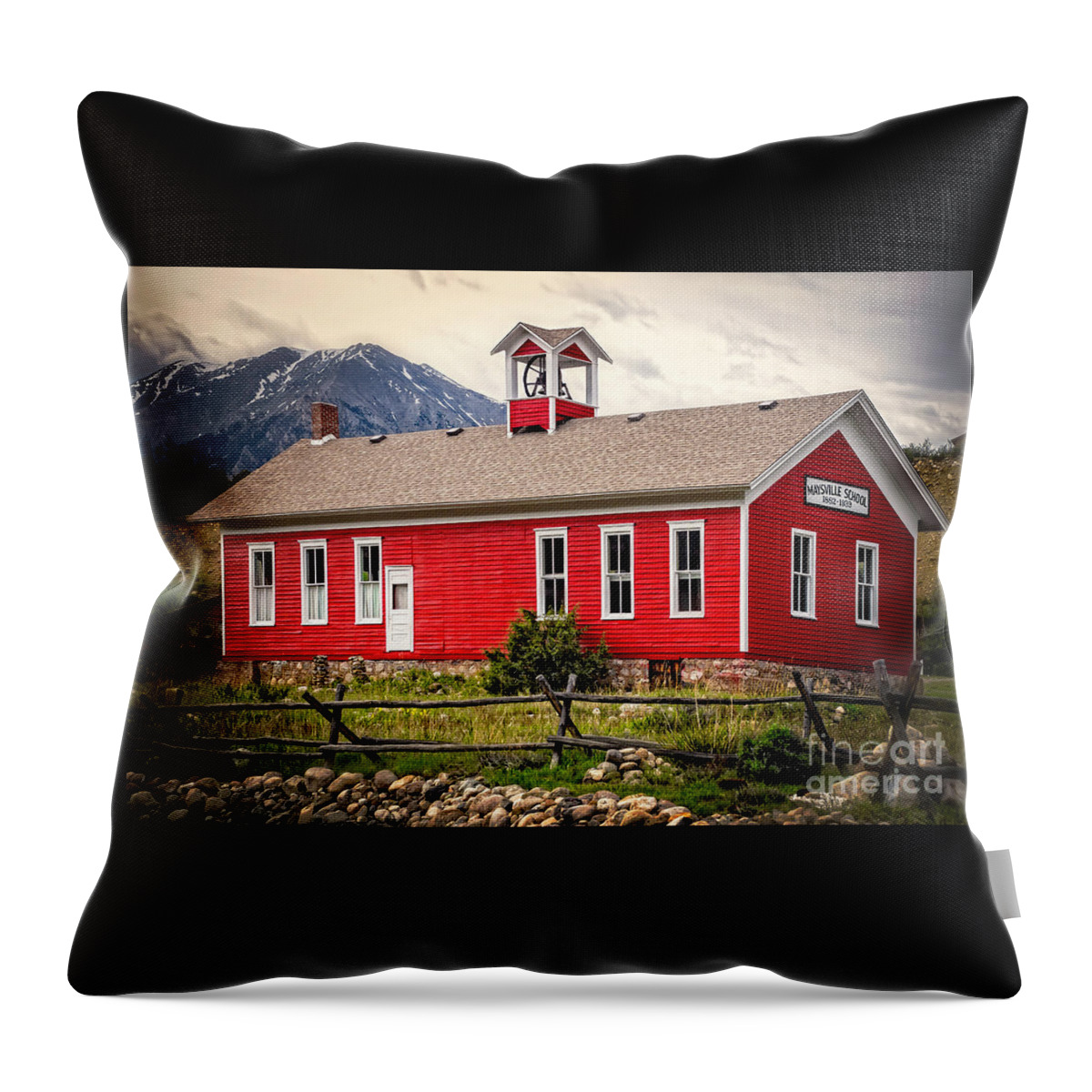 Maysville School Throw Pillow featuring the photograph Maysville School 1882 - 1939 by Imagery by Charly