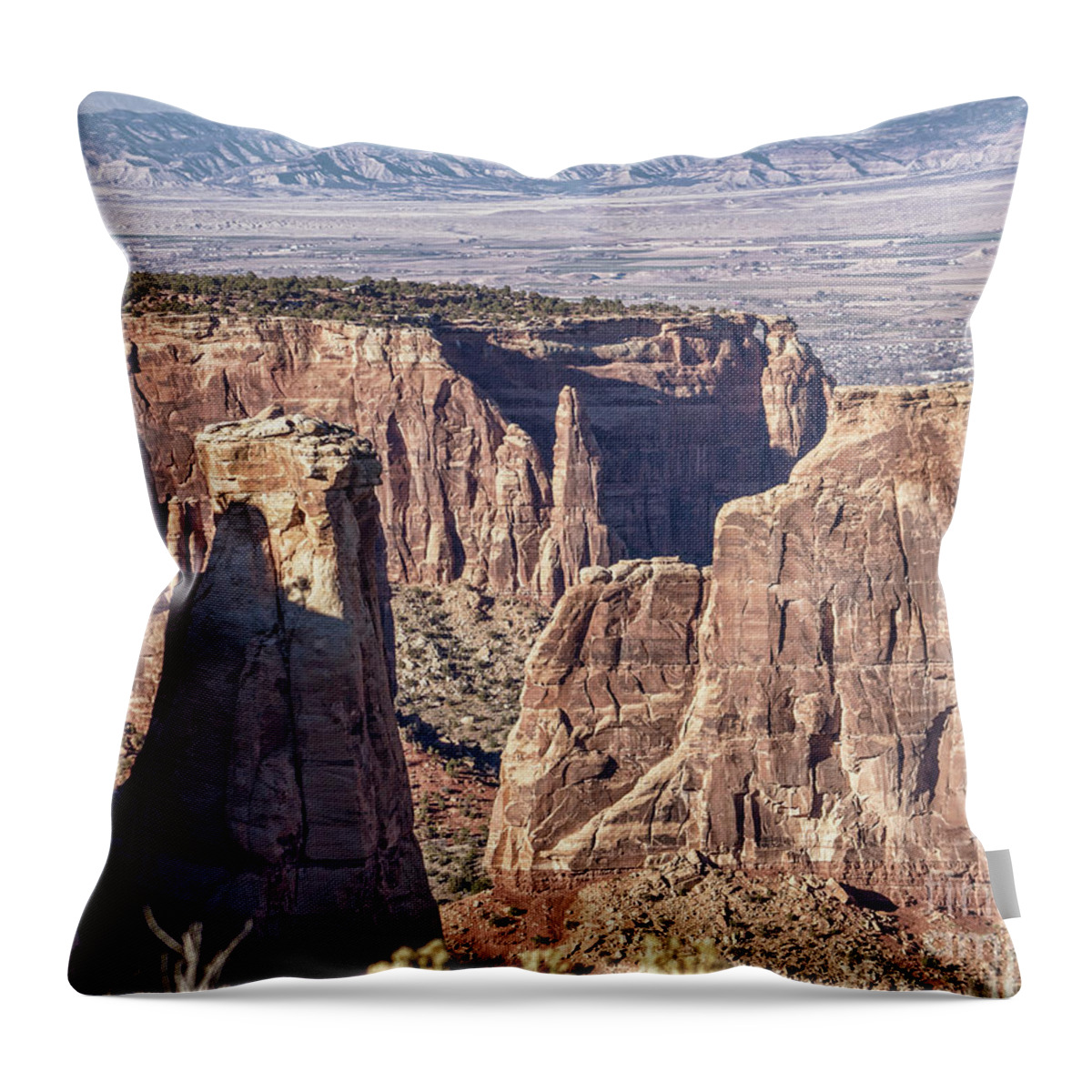 Canyon Throw Pillow featuring the photograph McInnis Canyon 1 by Steven Parker