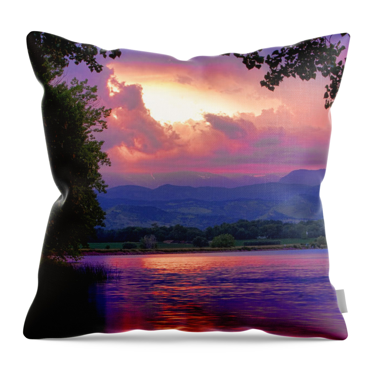 Sunsets Throw Pillow featuring the photograph McIntosh Lake Sunset by James BO Insogna