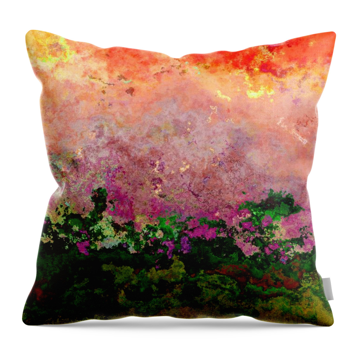 Abstract Throw Pillow featuring the digital art Meadow Morning by Wendy J St Christopher
