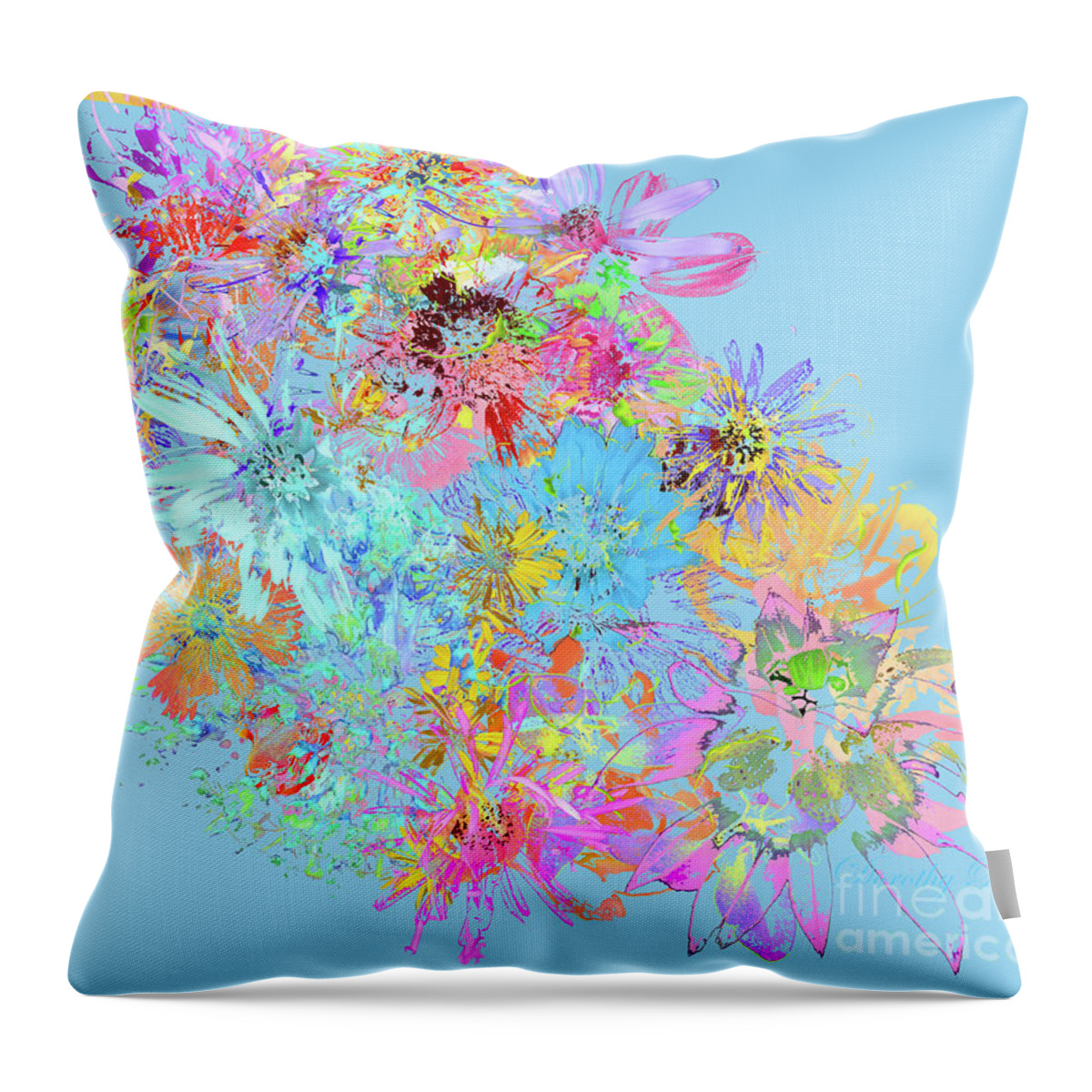 Meadow Throw Pillow featuring the digital art Meadow Sunrise by Dorothy Pugh