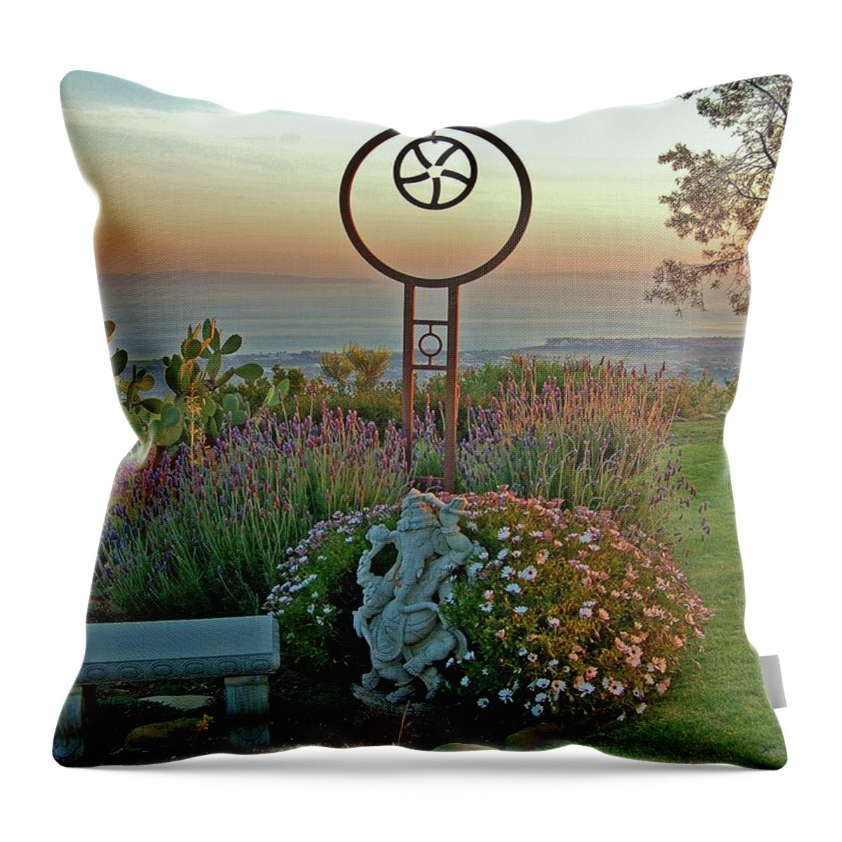 Golden Hour Throw Pillow featuring the photograph Meditation Spot by Linda Brody