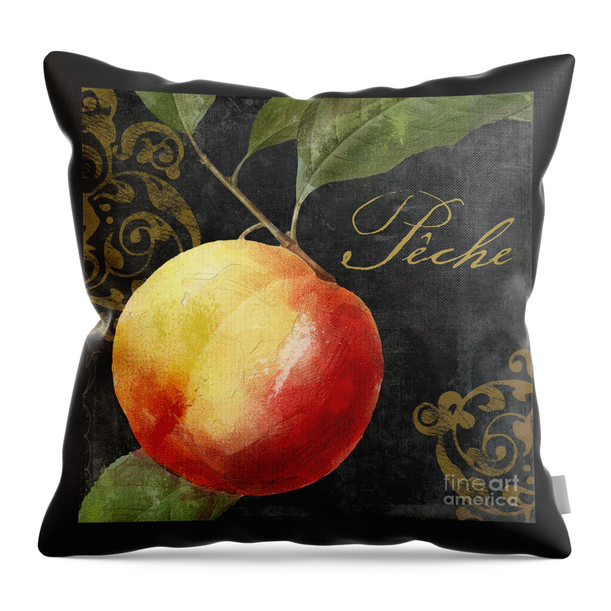 Peach Throw Pillow featuring the painting Melange Peach Peche by Mindy Sommers