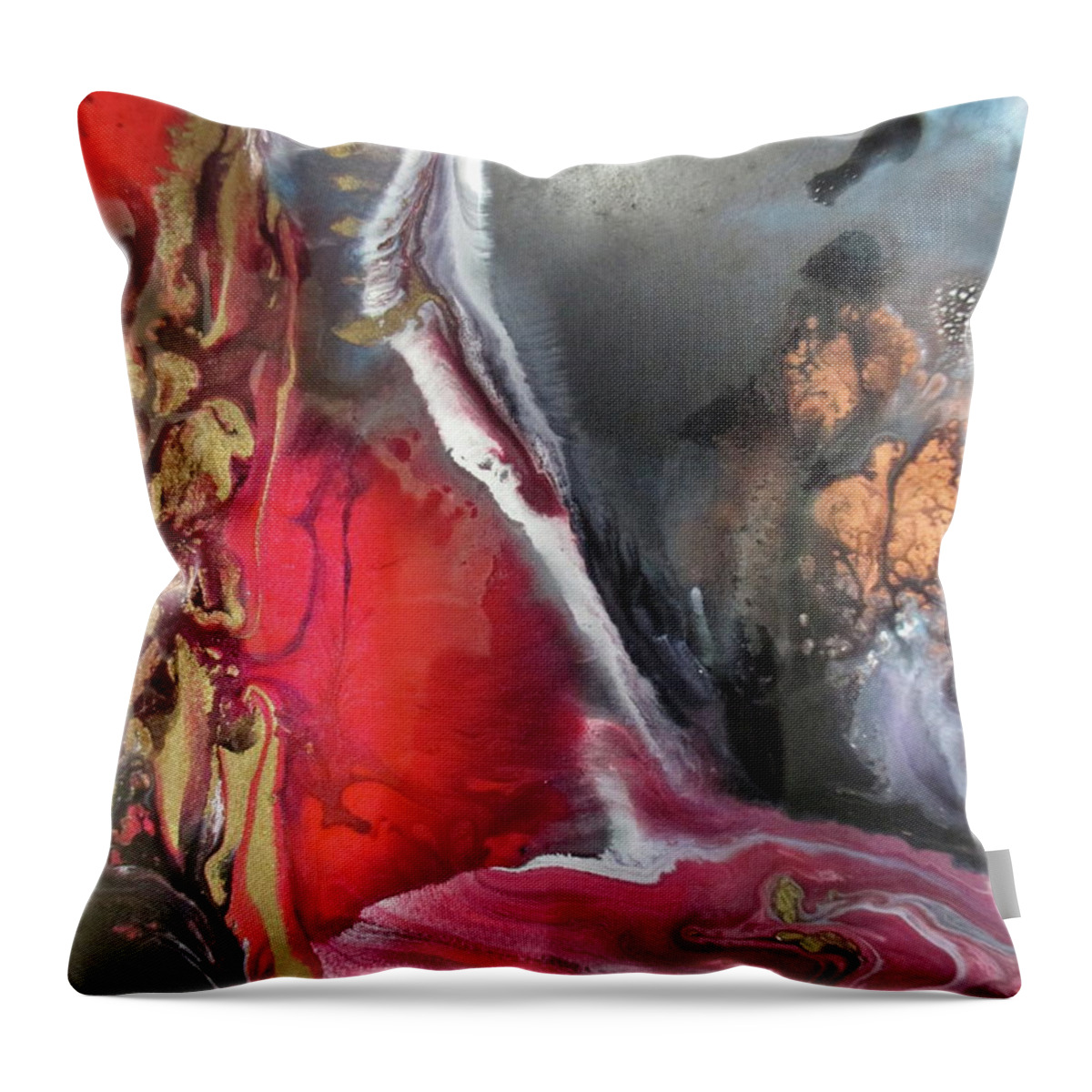 Melting Throw Pillow featuring the painting Melting Marble by Janice Nabors Raiteri
