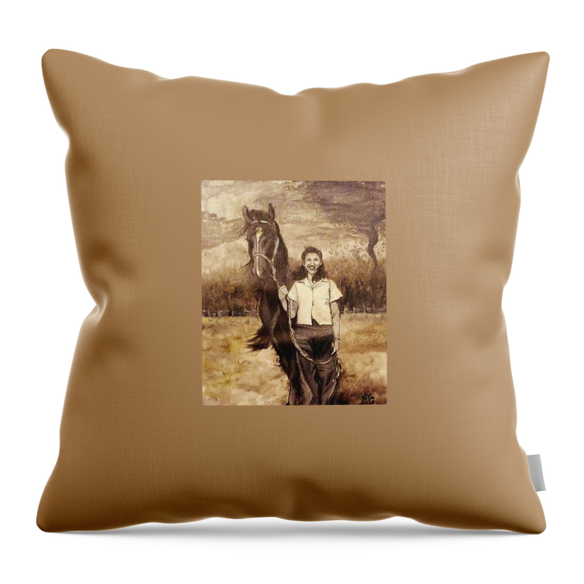 Nostalgia Throw Pillow featuring the painting Memom by Alexandria Weaselwise Busen
