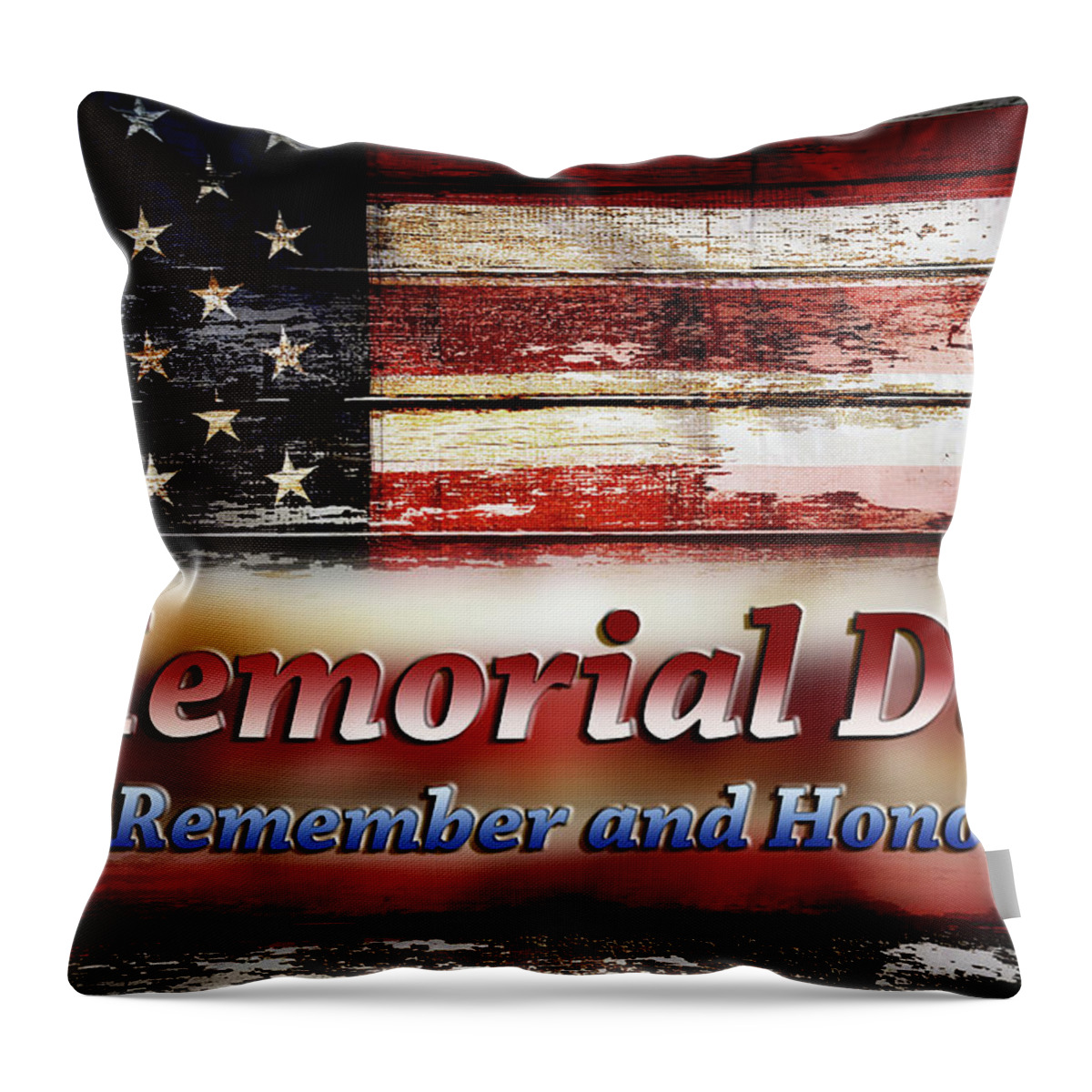 Flag Throw Pillow featuring the photograph Memorial Day American flag by Les Cunliffe
