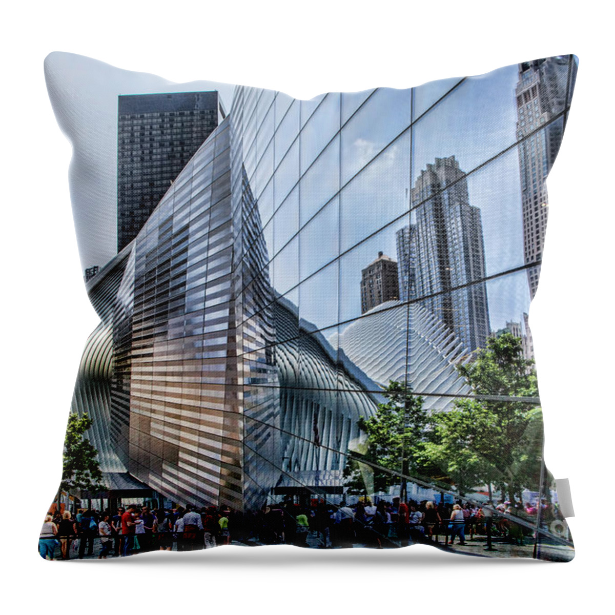 New York Throw Pillow featuring the photograph Memorial Reflections by Shirley Mangini