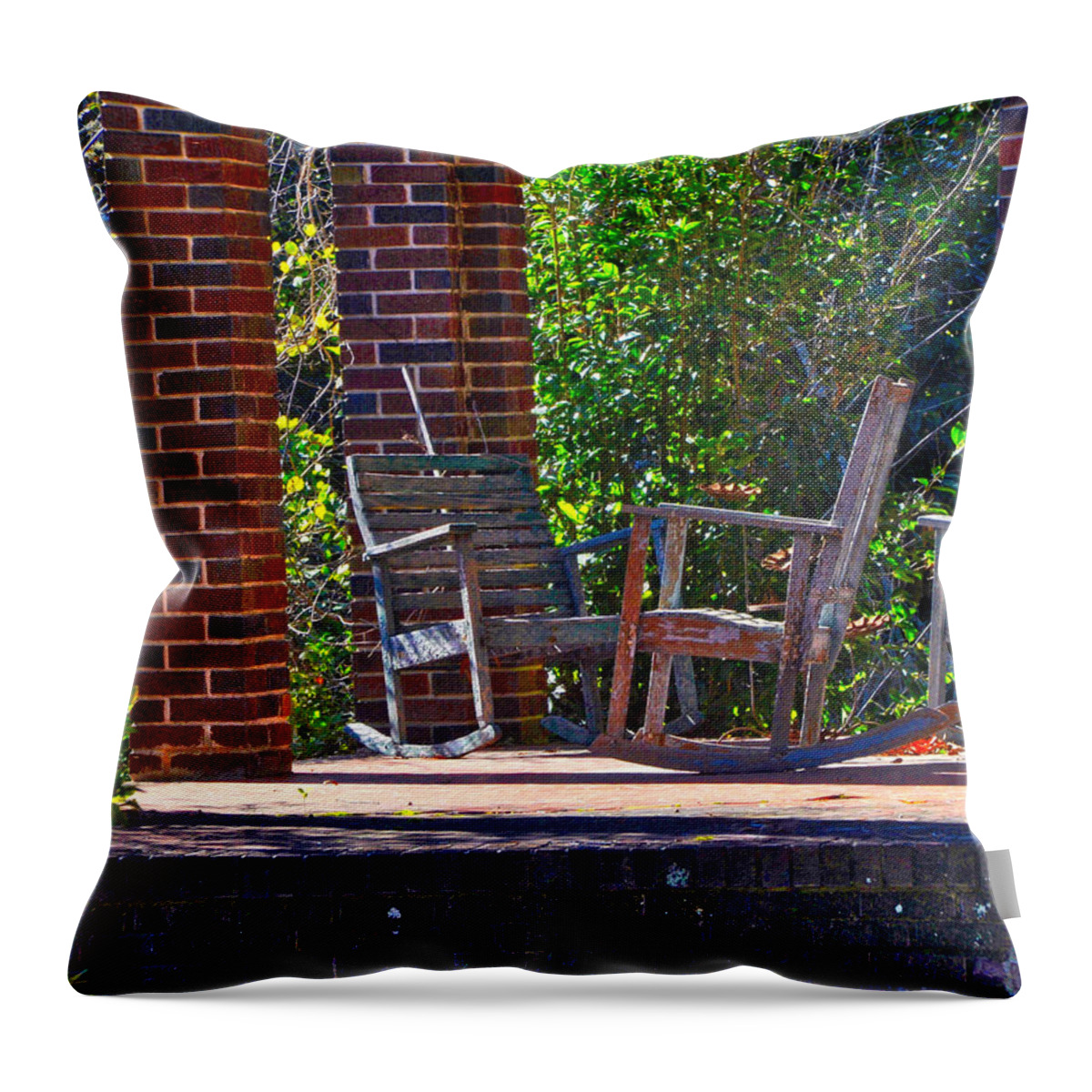 Porch Throw Pillow featuring the photograph Memories by Linda Brown