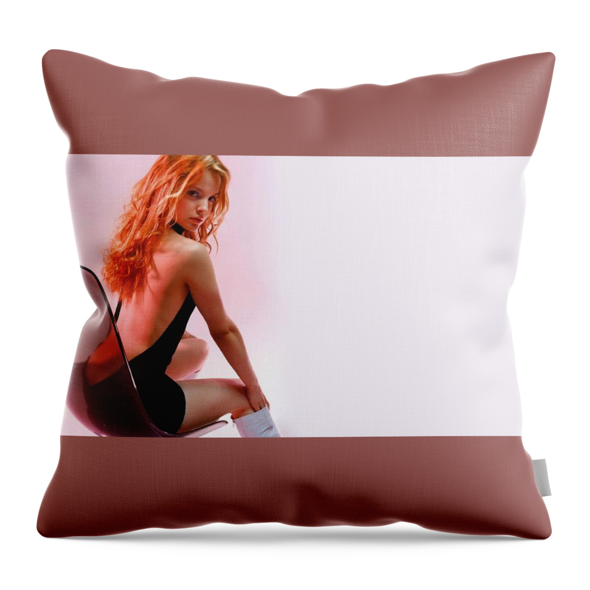 Mena Suvari Throw Pillow featuring the photograph Mena Suvari by Mariel Mcmeeking