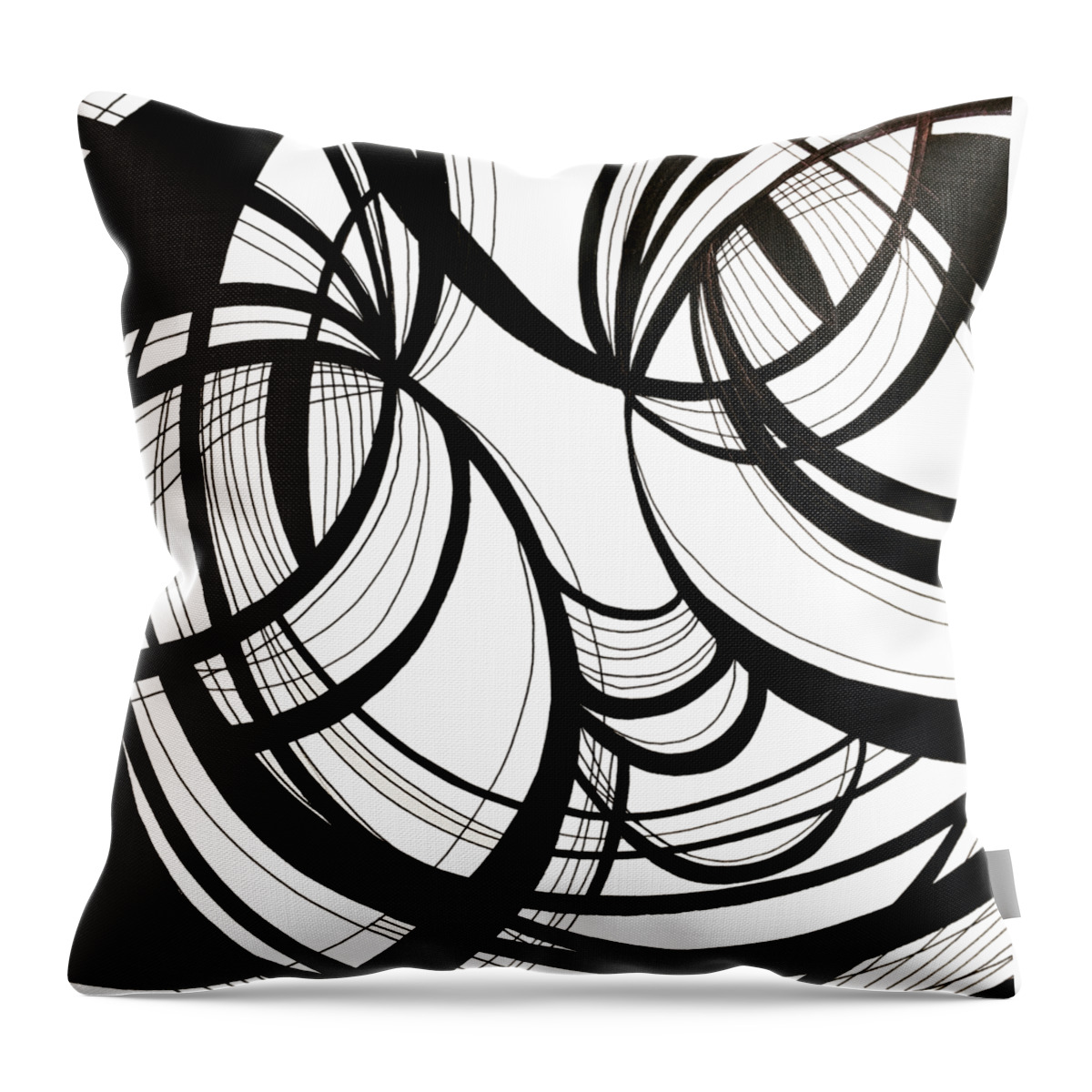 Eyes Throw Pillow featuring the drawing Meowing Mantis by Lynellen Nielsen