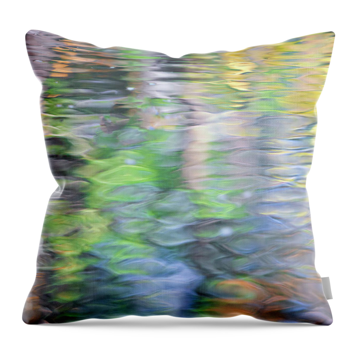 Yosemite Throw Pillow featuring the photograph Merced River Reflections 9 by Larry Marshall