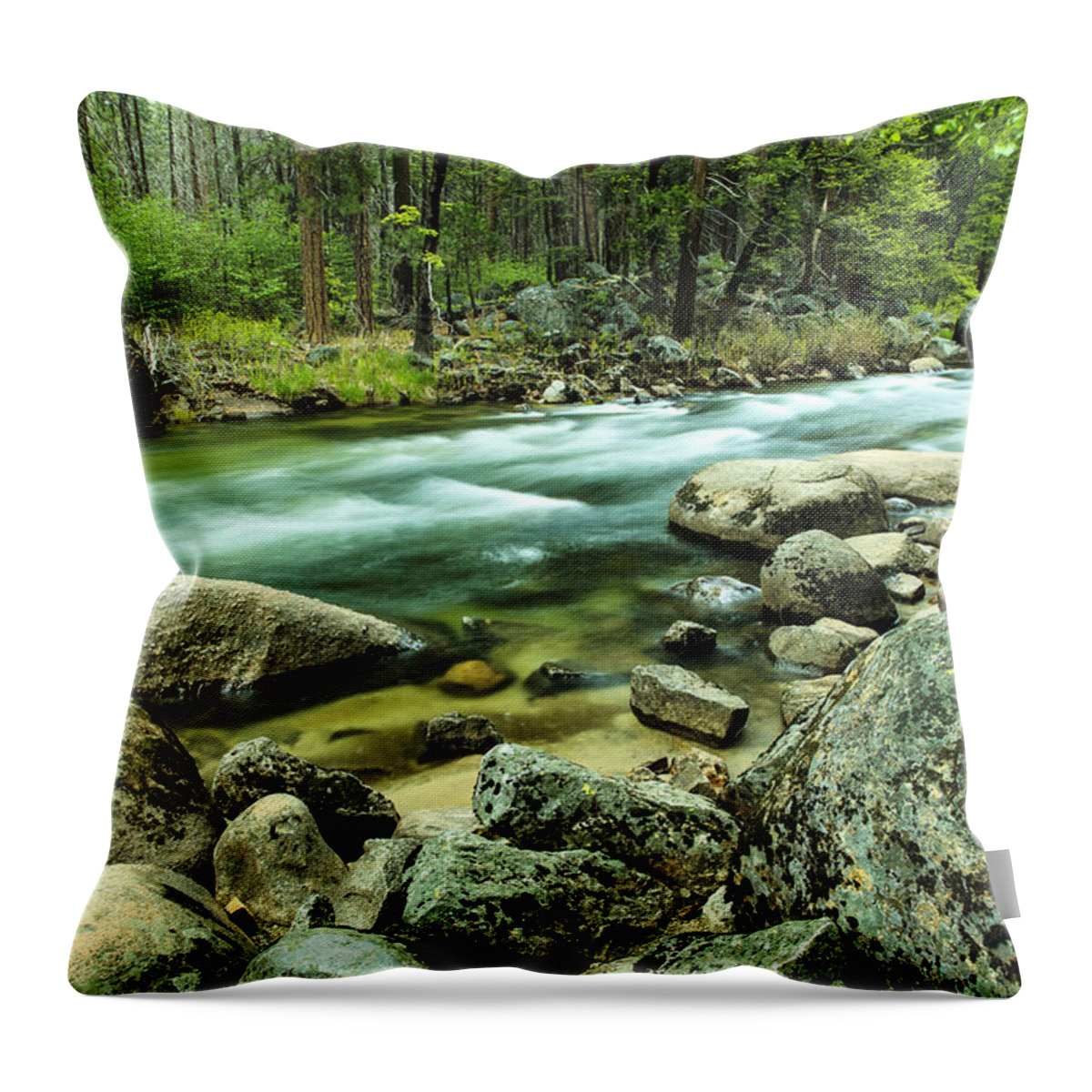 Yosemite Throw Pillow featuring the photograph Merced River Yosemite by Ben Graham