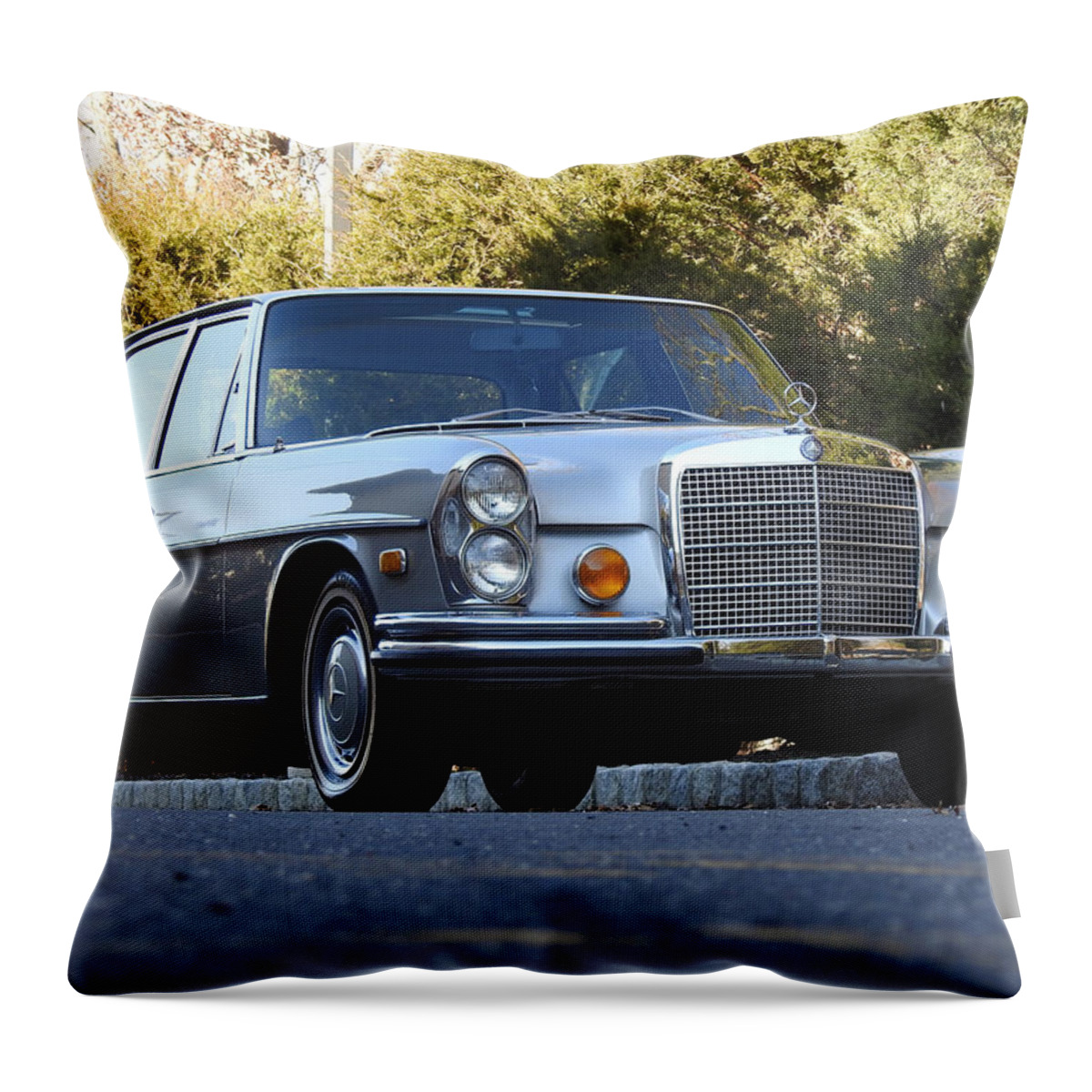 Mercedes-benz 300sel Throw Pillow featuring the photograph Mercedes-Benz 300SEL by Jackie Russo