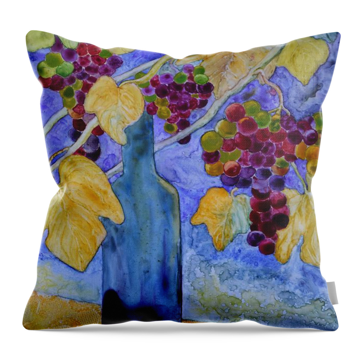 Merlot Throw Pillow featuring the painting Merlot by Nancy Jolley