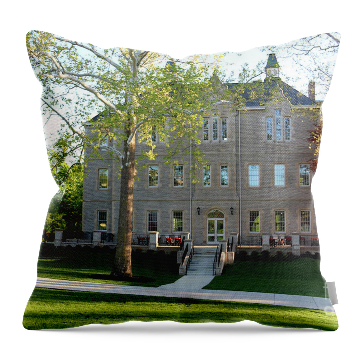 Merrick Hall Throw Pillow featuring the photograph Merrick Hall Ohio Wesleyan University 0857 by Jack Schultz