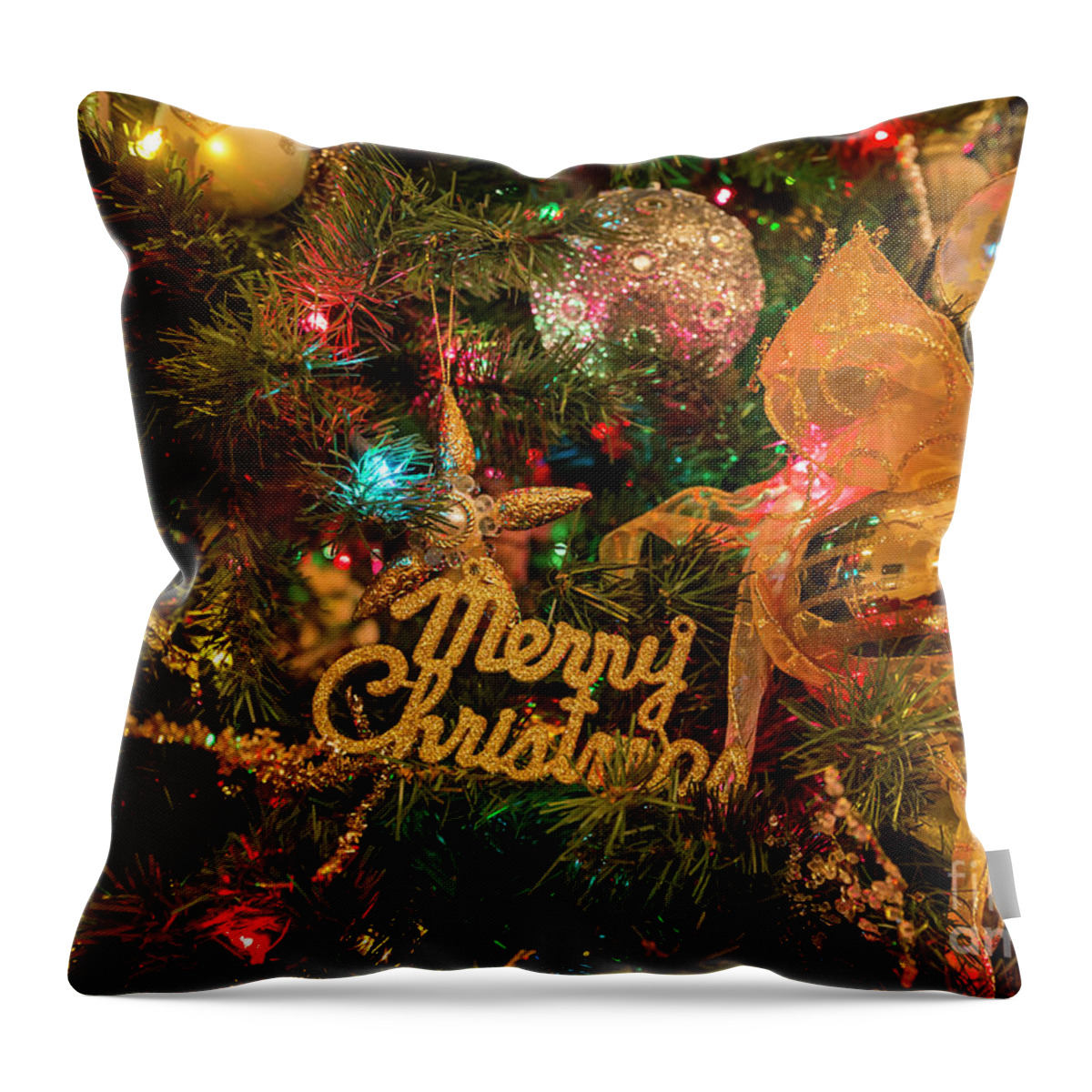 Christmas Throw Pillow featuring the photograph Merry Christmas by Dennis Hedberg