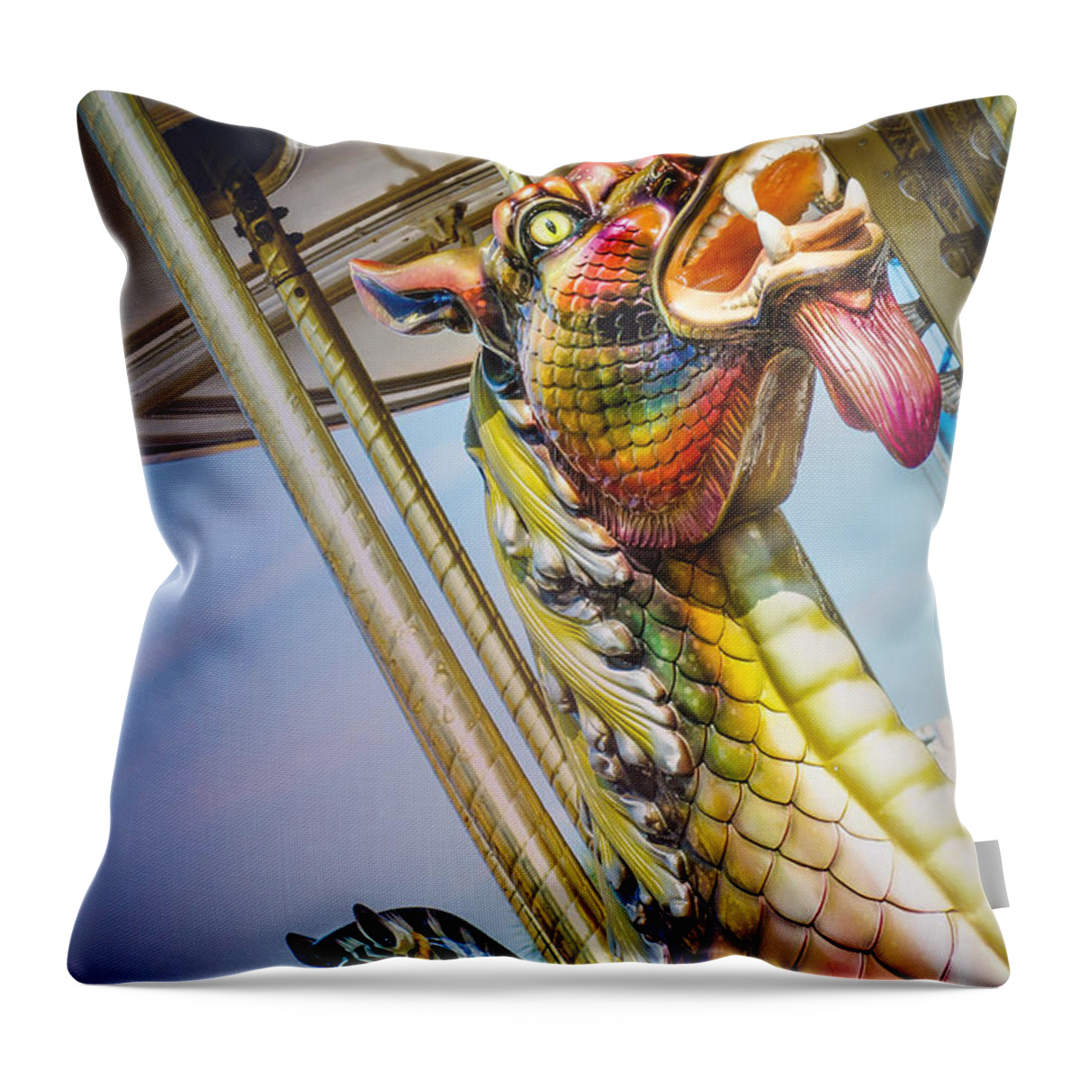 Merry Go Round Throw Pillow featuring the photograph Merry Dragon by TK Goforth