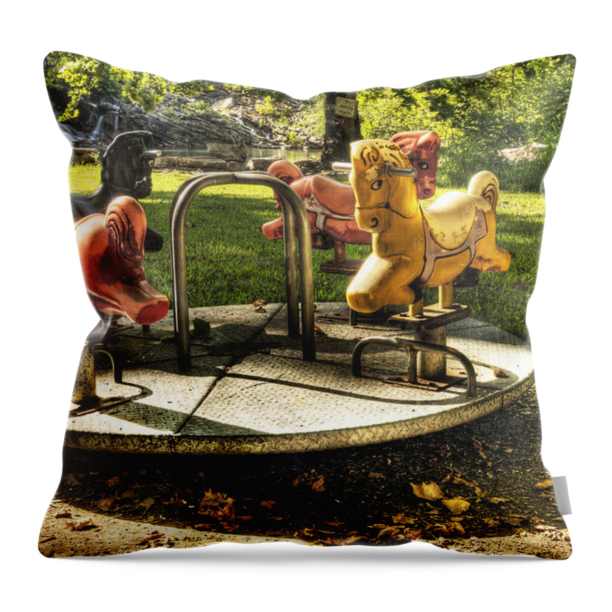 Park Throw Pillow featuring the photograph Merry-Go-Round by Tamyra Ayles