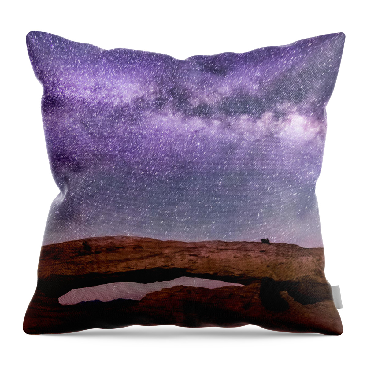 Photography Throw Pillow featuring the photograph Mesa Arch Milky Way by Joe Kopp