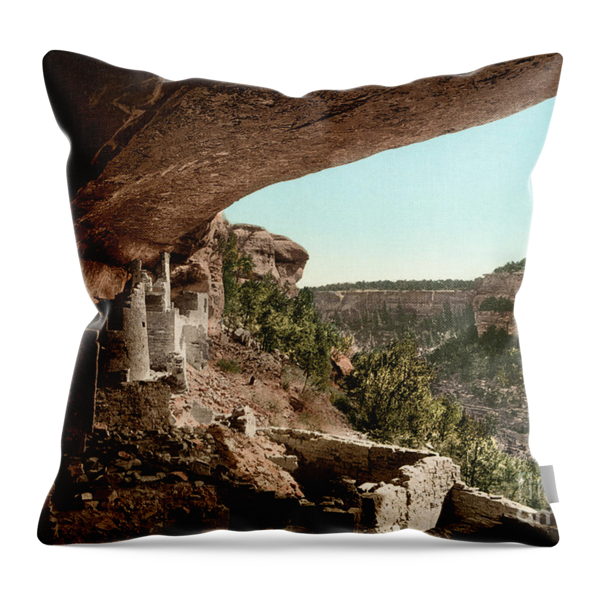 1898 Throw Pillow featuring the photograph Mesa Verde, Colorado by Granger