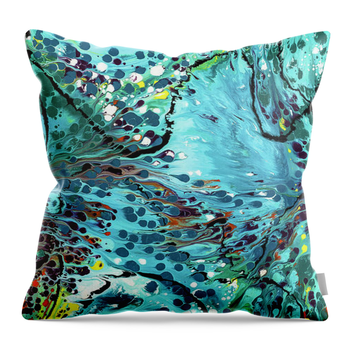 Abstract Art Print Throw Pillow featuring the painting Messy Decision by Dianne Bartlett