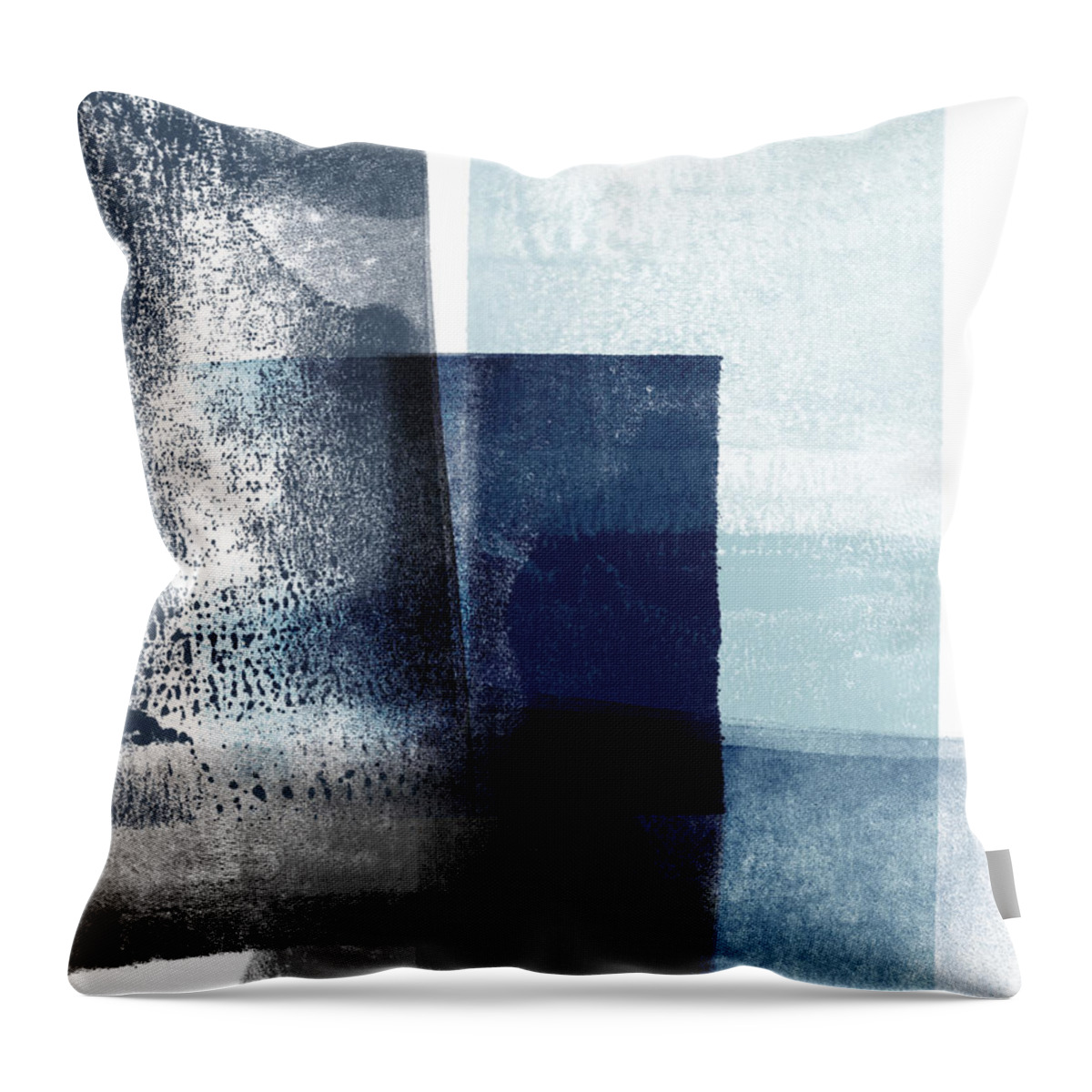 Blue Throw Pillow featuring the mixed media Mestro 4- Abstract Art by Linda Woods by Linda Woods