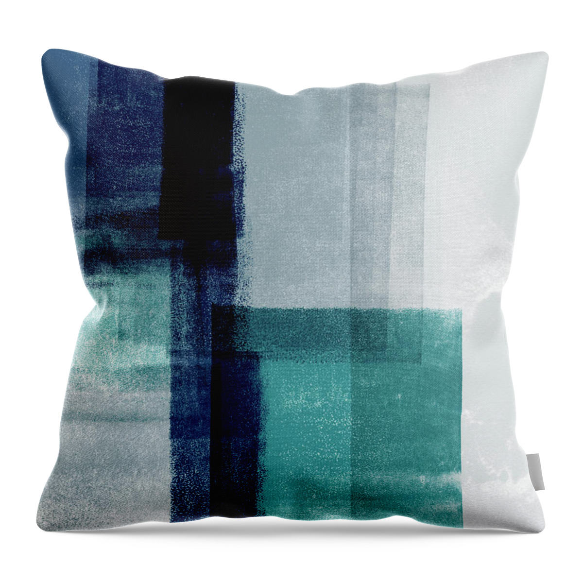 Abstract Throw Pillow featuring the mixed media Mestro 5- Art by Linda Woods by Linda Woods