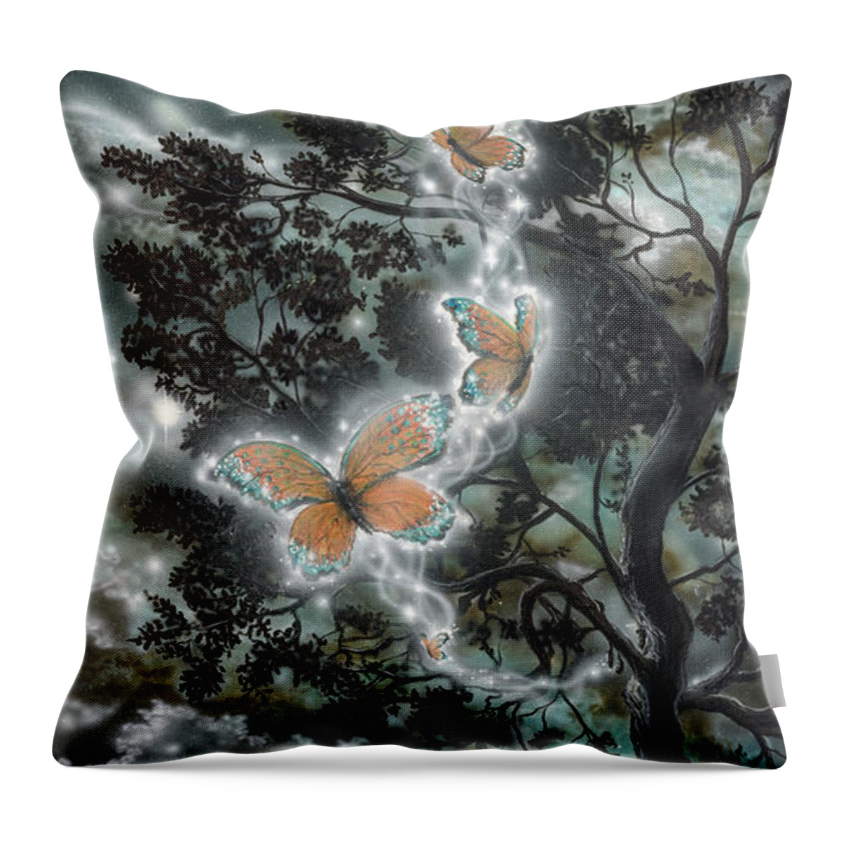 Butterflies. Butterfly Throw Pillow featuring the painting Metamorphosis by Angela Bawden