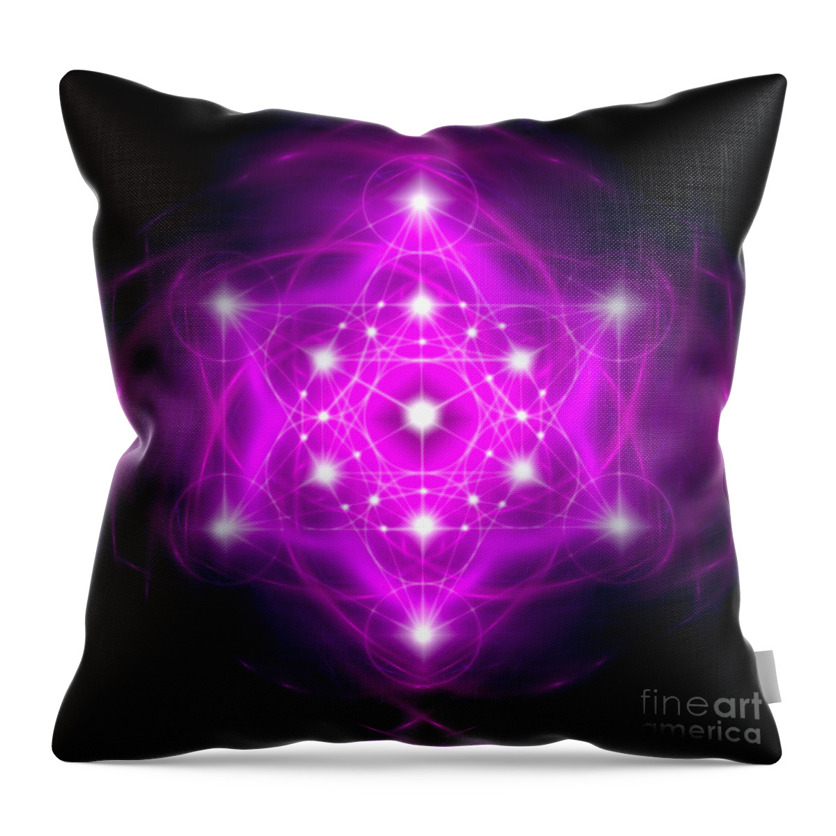 Metatron Throw Pillow featuring the digital art Metatron's Cube Vibration by Alexa Szlavics