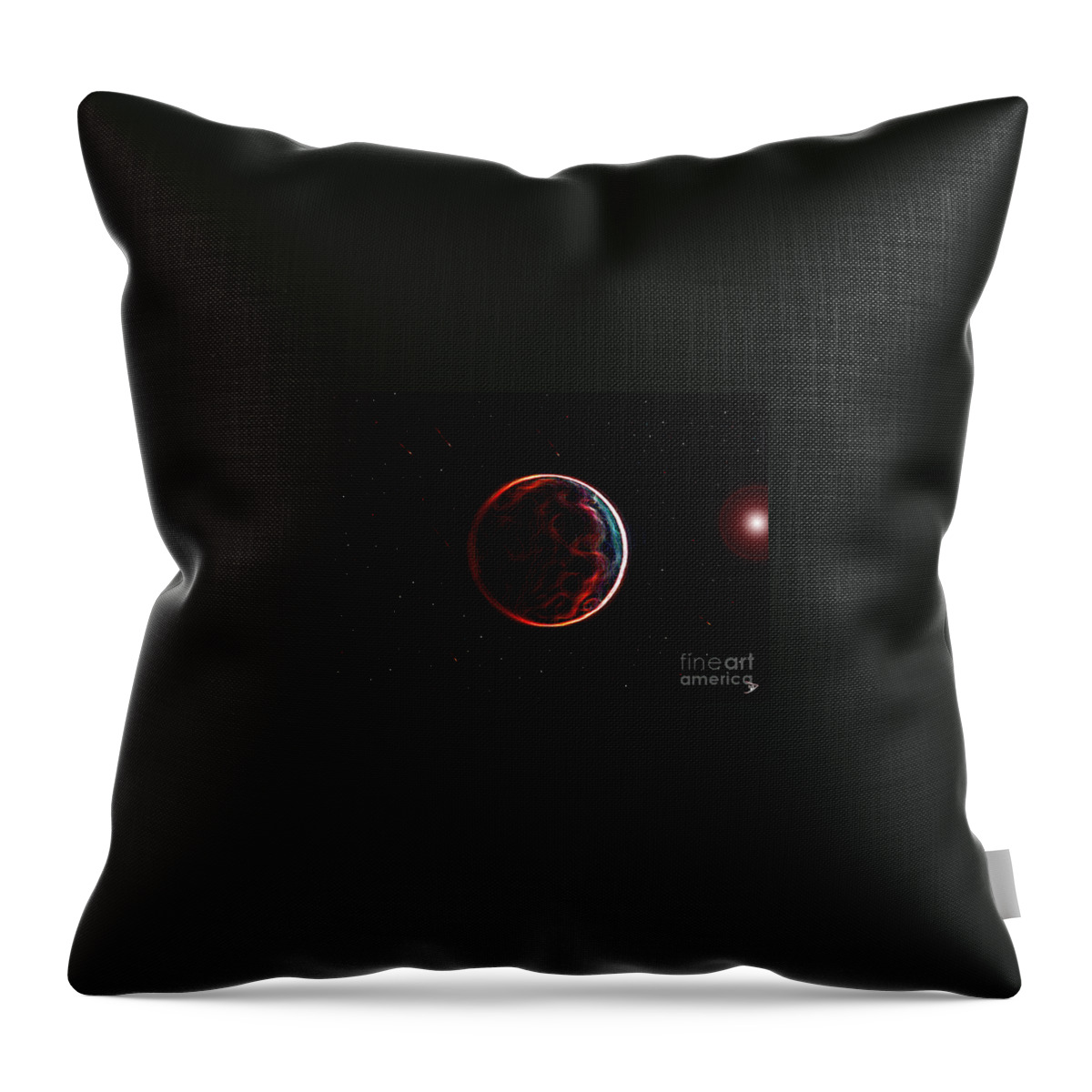 Art Throw Pillow featuring the painting Meteor shower over planet X by David Lee Thompson